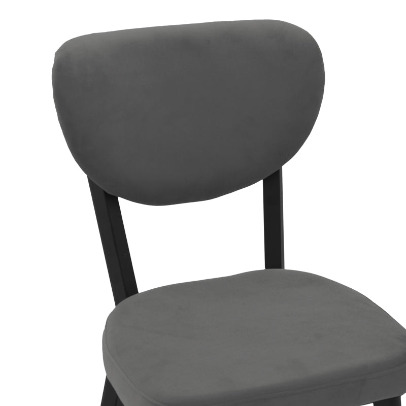Scaun Joley Gri inchis catifea-negru metal, 45x39x86 cm