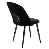 Scaun Jonah cu tapiterie de catifea, Catifea, Picioare, negre, 45x45x85 cm
