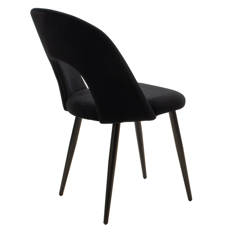 Scaun Jonah cu tapiterie de catifea, Catifea, Picioare, negre, 45x45x85 cm, imagine suplimentara
