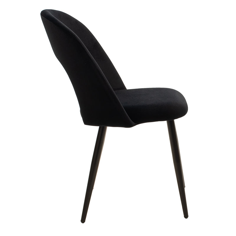 Scaun Jonah cu tapiterie de catifea, Catifea, Picioare, negre, 45x45x85 cm