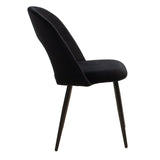Scaun Jonah cu tapiterie de catifea, Catifea, Picioare, negre, 45x45x85 cm