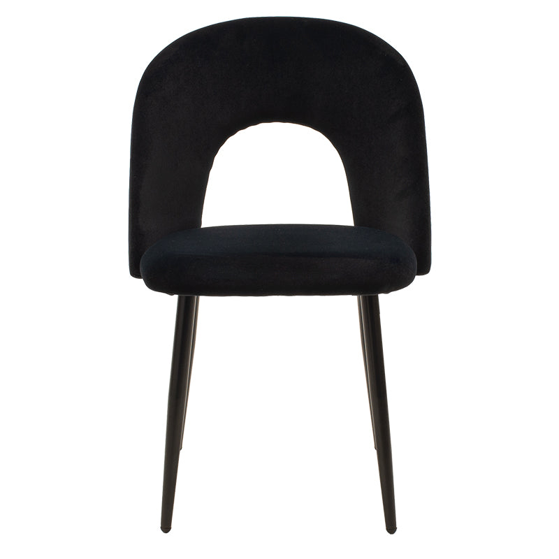 Scaun Jonah cu tapiterie de catifea, Catifea, Picioare, negre, 45x45x85 cm, perspectiva suplimentara