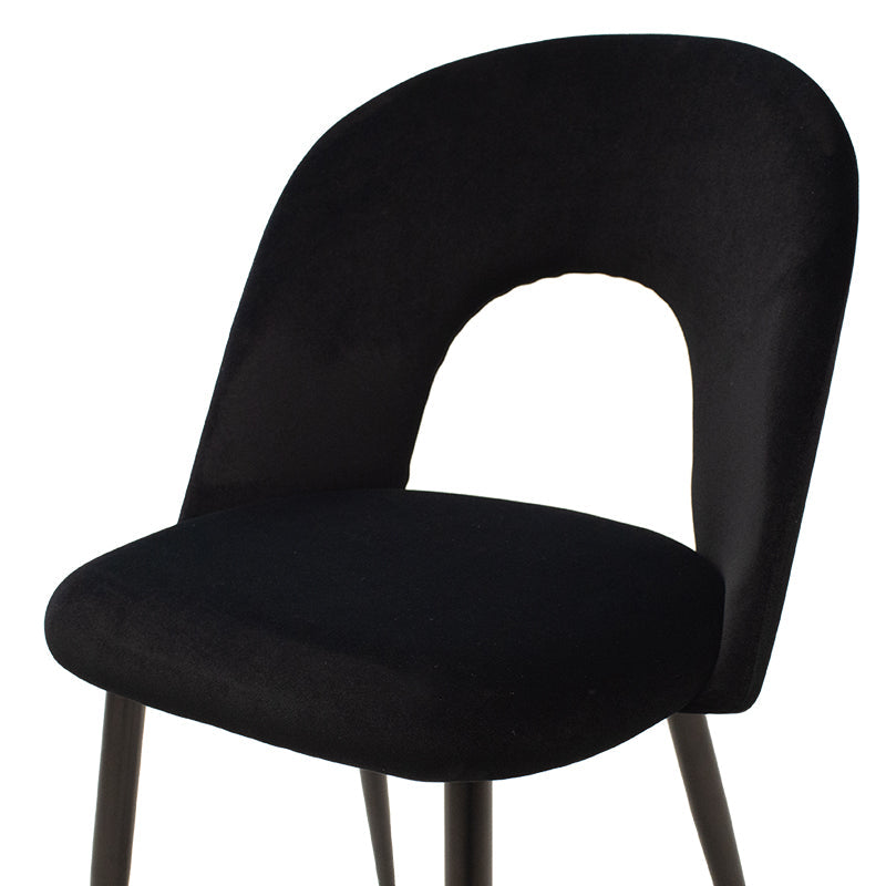 Scaun Jonah cu tapiterie de catifea, Catifea, Picioare, negre, 45x45x85 cm
