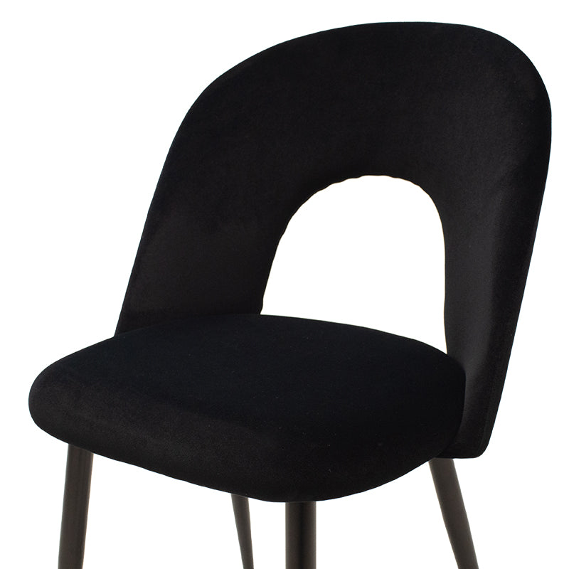 Scaun Jonah cu tapiterie de catifea, Catifea, Picioare, negre, 45x45x85 cm, foto produs