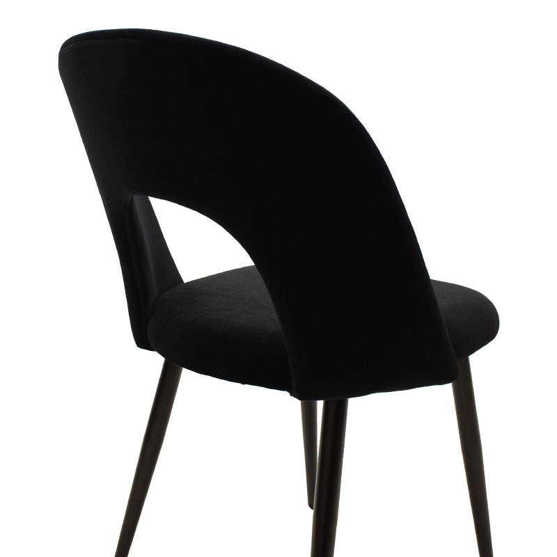 Scaun Jonah cu tapiterie de catifea, Catifea, Picioare, negre, 45x45x85 cm, foto produs 6
