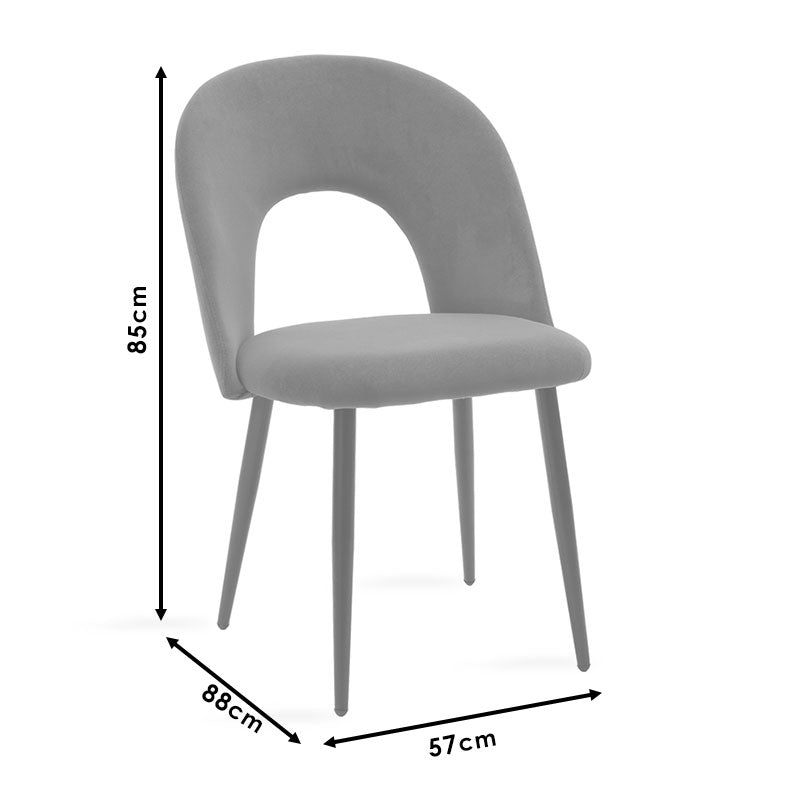 Scaun Jonah cu tapiterie de catifea, Catifea, Picioare, negre, 45x45x85 cm
