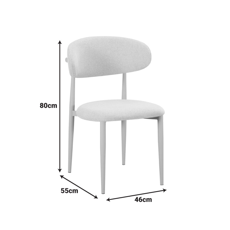 Scaun Kaourt, picioare crem, Crem, 49x55x80 cm