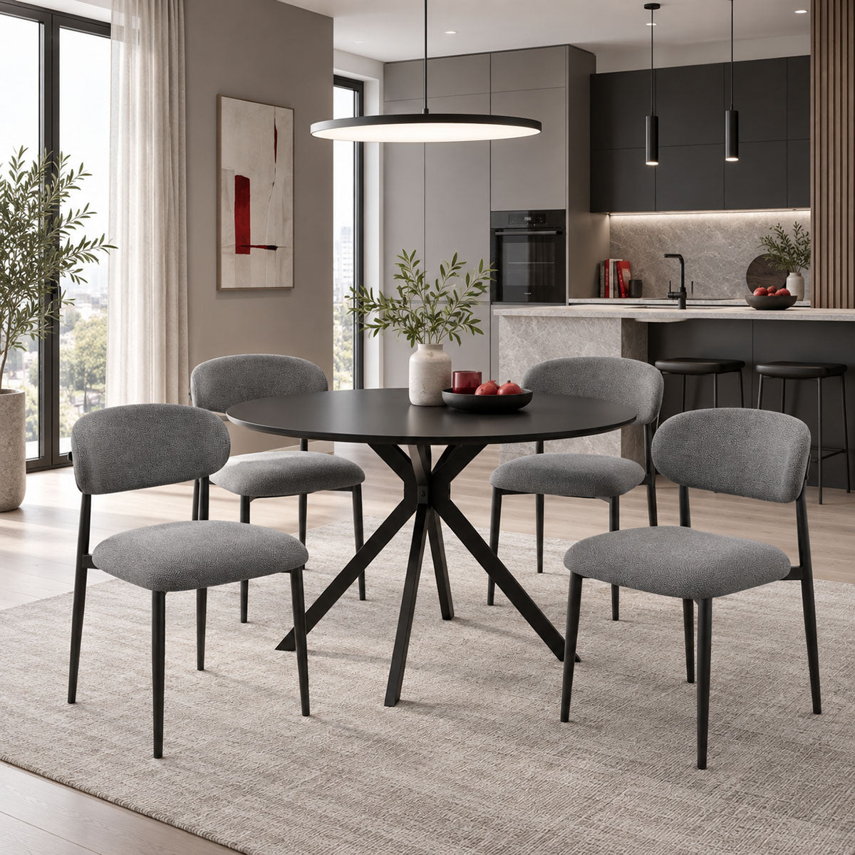 Scaun Kaourt, picioare negre, Diverse culori, 49x55x80 cm - Antracit | SKU: 428-000007 | Scaun Kaourt, picioare negre, 49x55x80 cm, varianta Antracit, produs pentru amenajarea locuinței, disponibil online în România la CasaMob