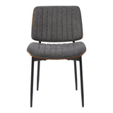 Scaun Kathy, Lemn de Nuc, Gri, 51x58x81 cm