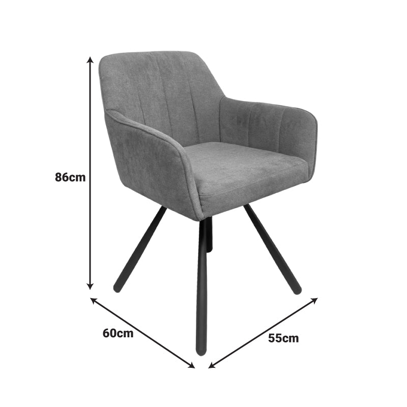 Scaun Kinuz, Stofa, 55x60x86 cm - Antracit
