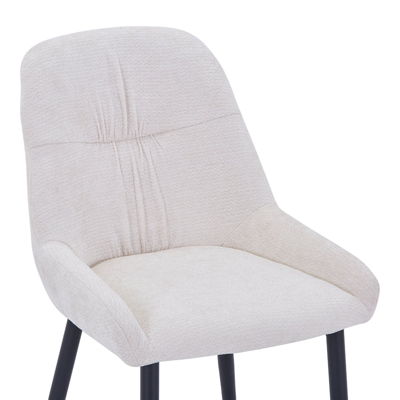 Scaun Larissia, Stofa, 53x59x89 cm - Alb