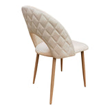 Scaun Lovingo, catifea si metal, 50x47x85 cm - Bej