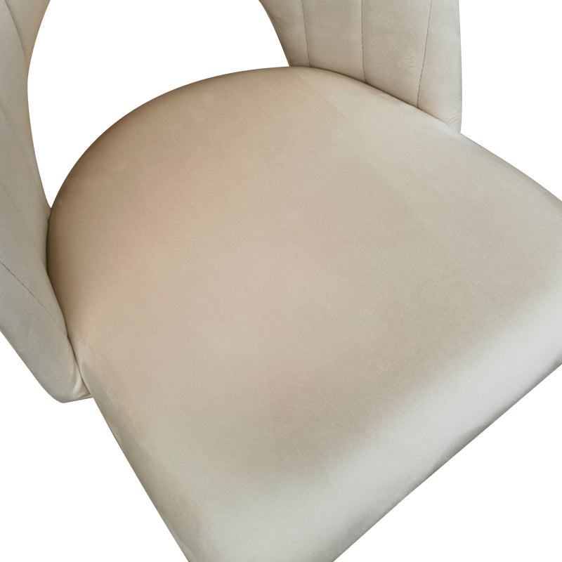 Scaun Lovingo, catifea si metal, 50x47x85 cm - Bej