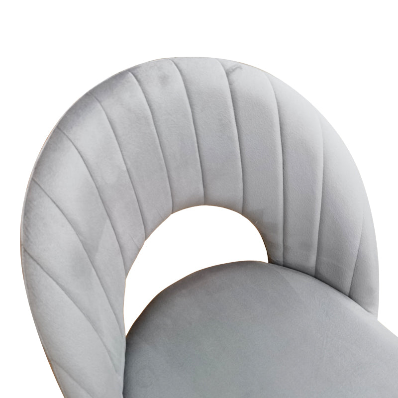 Scaun Lovingo, catifea si metal, 50x47x85 cm - Gri