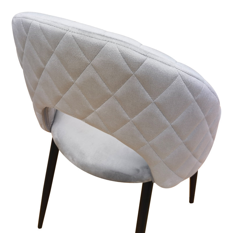 Scaun Lovingo, catifea si metal, 50x47x85 cm - Gri