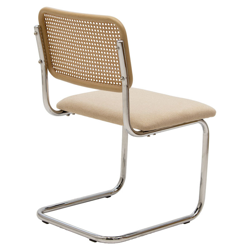 Scaun Lusy pe baza din material, bej-crom, 50x55x82 cm