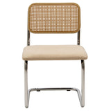 Scaun Lusy pe baza din material, bej-crom, 50x55x82 cm