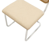 Scaun Lusy pe baza din material, bej-crom, 50x55x82 cm