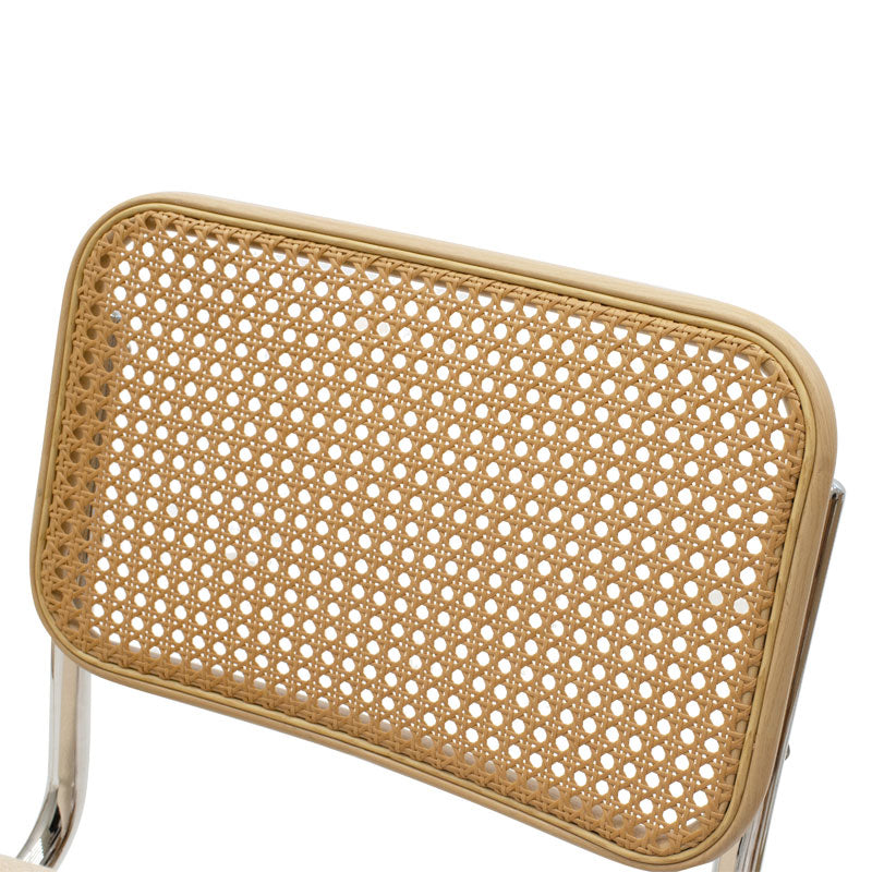 Scaun Lusy pe baza din material, bej-crom, 50x55x82 cm