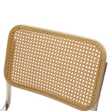 Scaun Lusy pe baza din material, bej-crom, 50x55x82 cm