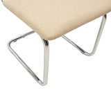Scaun Lusy pe baza din material, bej-crom, 50x55x82 cm