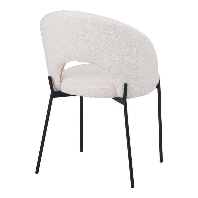 Scaun Masebo de la, Alb - Negru, 68x66x82 cm - Alb