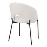 Scaun Masebo de la, Alb - Negru, 68x66x82 cm - Alb