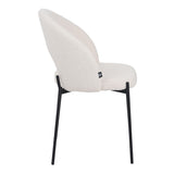 Scaun Masebo de la, Alb - Negru, 68x66x82 cm - Alb