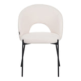 Scaun Masebo de la, Alb - Negru, 68x66x82 cm - Alb
