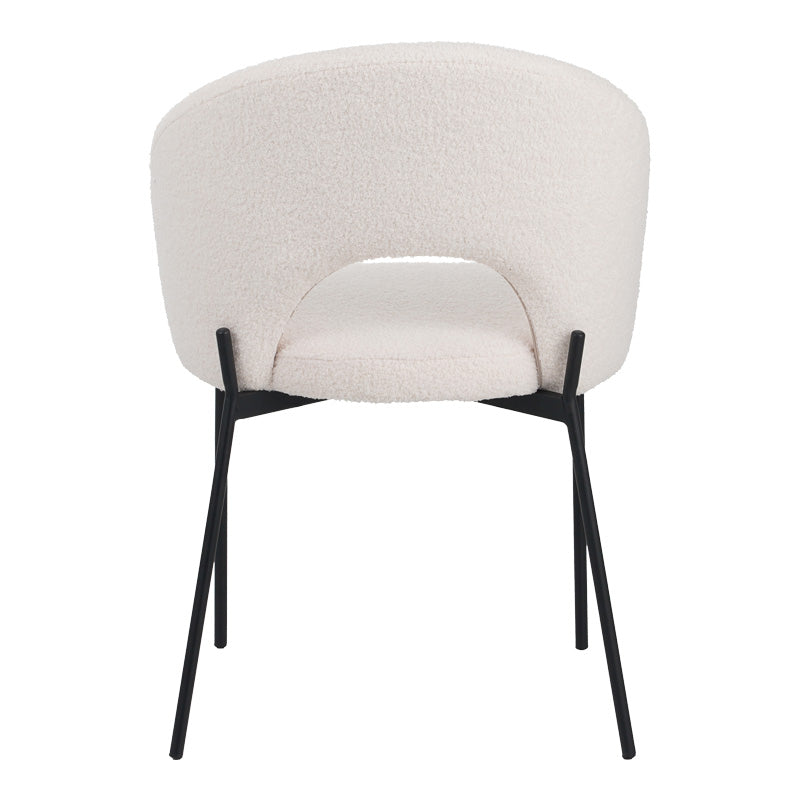 Scaun Masebo de la, Alb - Negru, 68x66x82 cm - Alb