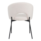 Scaun Masebo de la, Alb - Negru, 68x66x82 cm - Alb