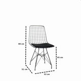 Scaun metal Frame, Negru, 53x80x51 cm