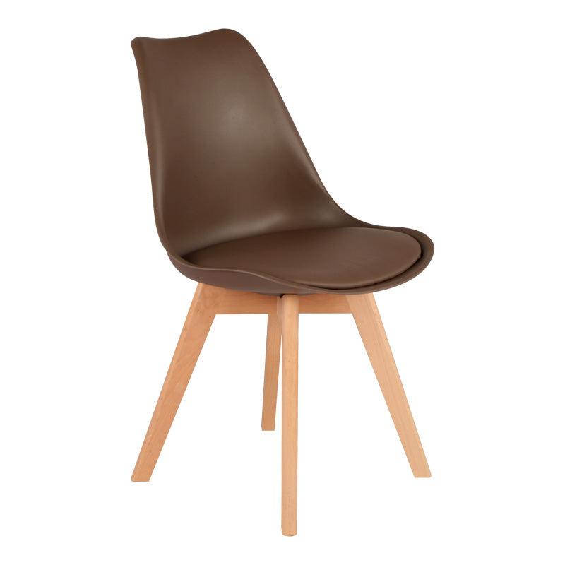 Scaun modern cu sezut Gaston, Maro, Picioare din lemn, Natural, 43x51x75 cm