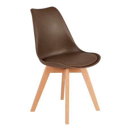 Scaun modern cu sezut Gaston, Maro, Picioare din lemn, Natural, 43x51x75 cm