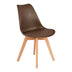 Scaun modern cu sezut Gaston, Maro, Picioare din lemn, Natural, 43x51x75 cm