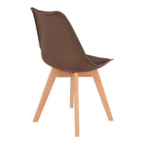 Scaun modern cu sezut Gaston, Maro, Picioare din lemn, Natural, 43x51x75 cm