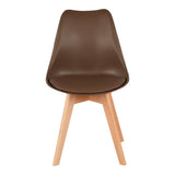 Scaun modern cu sezut Gaston, Maro, Picioare din lemn, Natural, 43x51x75 cm