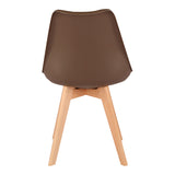Scaun modern cu sezut Gaston, Maro, Picioare din lemn, Natural, 43x51x75 cm
