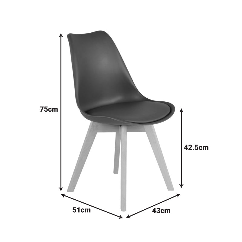 Scaun modern cu sezut Gaston, Maro, Picioare din lemn, Natural, 43x51x75 cm