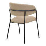 Scaun Morel, stofa si metal, 55x55x76 cm - Bej