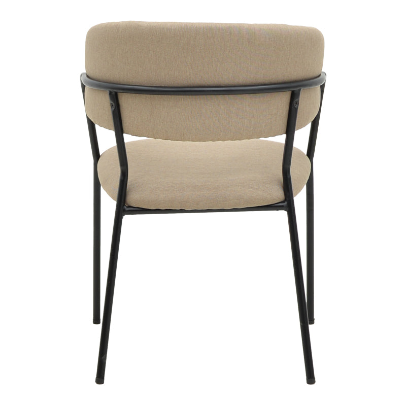 Scaun Morel, stofa si metal, 55x55x76 cm - Bej