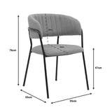 Scaun Morel, stofa si metal, 55x55x76 cm - Bej