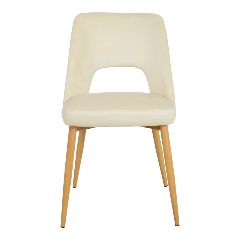 Scaun Murde, catifea si metal, 48x61x89 cm - Bej