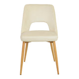 Scaun Murde, catifea si metal, 48x61x89 cm - Bej