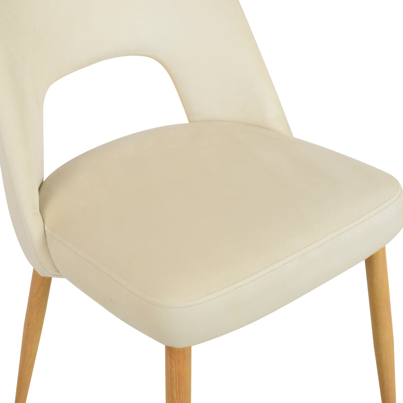 Scaun Murde, catifea si metal, 48x61x89 cm - Bej