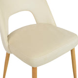 Scaun Murde, catifea si metal, 48x61x89 cm - Bej