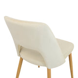 Scaun Murde, catifea si metal, 48x61x89 cm - Bej