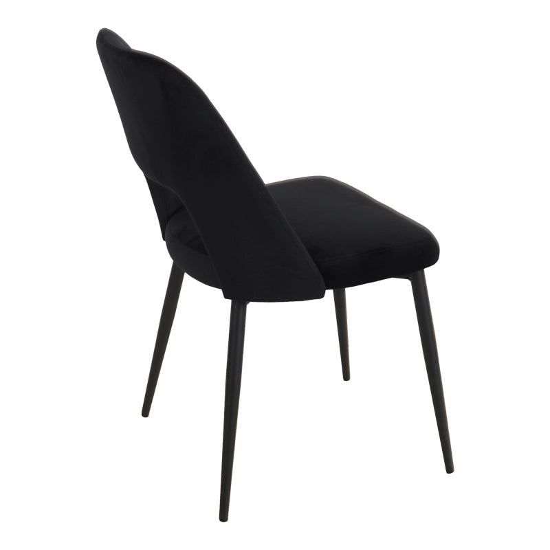 Scaun Murde, catifea si metal, 48x61x89 cm - Negru