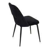 Scaun Murde, catifea si metal, 48x61x89 cm - Negru