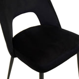 Scaun Murde, catifea si metal, 48x61x89 cm - Negru